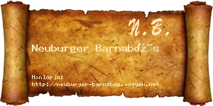 Neuburger Barnabás névjegykártya