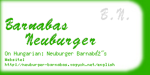 barnabas neuburger business card
